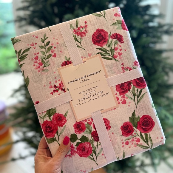 cupcakes & cashmere Other - Cupcakes & Cashmere Valentine’s Day rose floral table cover cloth tablecloth